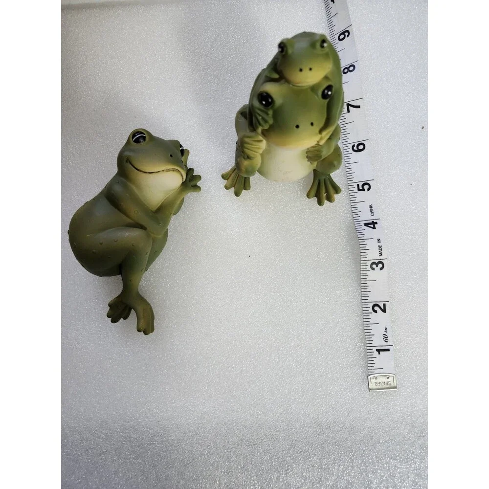 Cute Frog Fixture Set for Home Decor Set of 2 Green Frogs 🐸 vintage - Picture 3 of 6